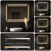 Badkamerspiegel Felix 80×60 cm met dimbare LED en anticondens