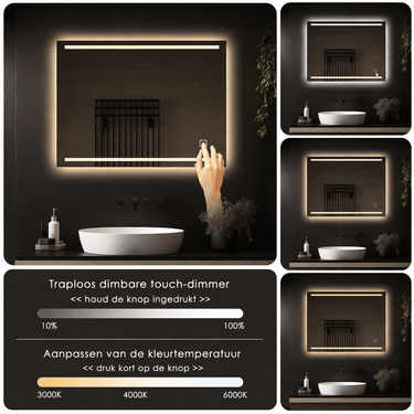 Badkamerspiegel Felix 120×70 cm met dimbare LED en anticondens