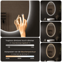 Badkamerspiegel Rondo 100×70 cm met dimbare LED en anticondens