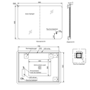 Badkamerspiegel Valencia 80×60 cm met zwarte lijst met dimbare LED en anticondens