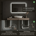 Badkamerspiegel Lorina 80×60 cm met dimbare LED en anticondens