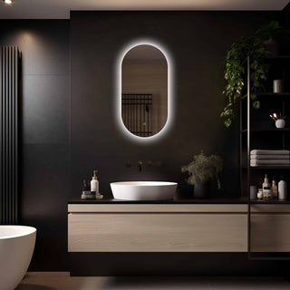 Ovaal badkamerspiegel Fiona 40×80 cm met LED-verlichting rondom