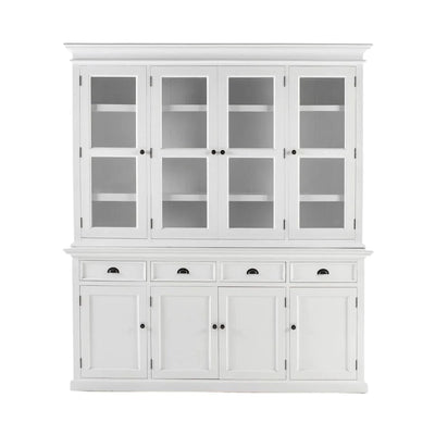 Halifax Buffettschrank mit Aufsatz und 4 Glastüren 200 cm | Weiß