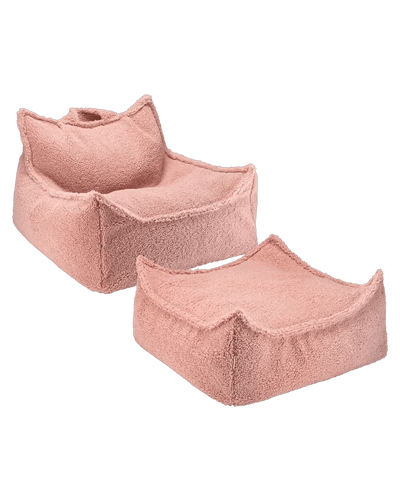 Wigiwama Teddy Stoff-Sitzsack + Pouf-Set