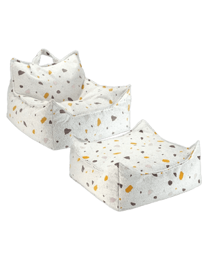 Wigiwama Set zitzakstoel + poef met Terrazzo print
