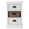 Halifax Opbergkast met 2 lades en rotan mand dressoir - wit - Mooier Thuis