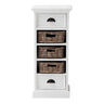 Halifax Opbergkast met 2 lades en 3 rotan manden dressoir - wit - Mooier Thuis