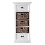 Halifax Opbergkast met 2 lades en 3 rotan manden dressoir - wit - Mooier Thuis (2)