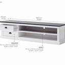 Halifax Contrast Tv-meubel 180 cm | Wit/Zwart - afbeelding 7