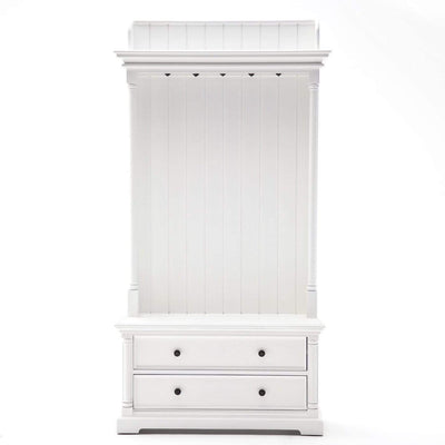 Garderobenschrank Provence mit 2 Schubladen | Weiß