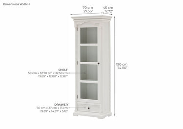 Provence Vitrinekast | Wit - afbeelding 2