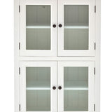 Halifax Pantry opbergkast met glazen deuren dressoir - wit - Mooier Thuis