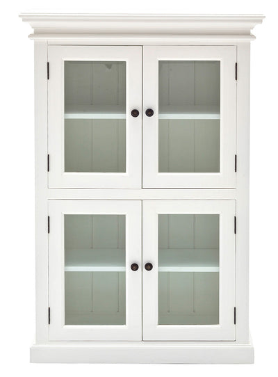 Halifax Pantry Storage Cabinet with Glass Doors | White