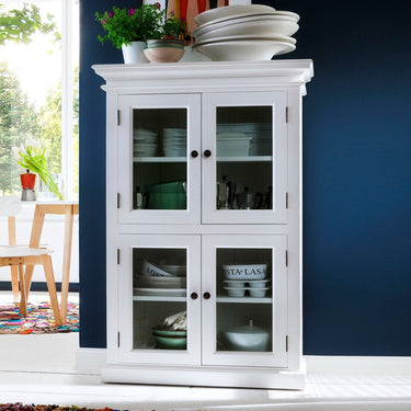 NovaSolo Halifax Pantry opbergkast met glazen deuren | Wit
