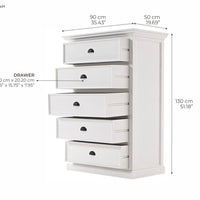 NovaSolo Halifax Commode 5 laden | Wit - Mooier Thuis