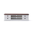 Halifax Accent Tv-meubel 180cm met 4 lades | Wit/Bruin - Mooier Thuis