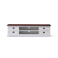 Halifax Accent Tv-meubel 180cm met 4 lades | Wit/Bruin - Mooier Thuis