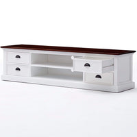 NovaSolo Halifax Accent Tv-meubel 180cm met 4 lades | Wit/Bruin