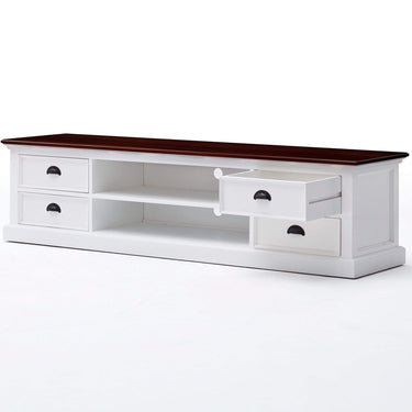NovaSolo Halifax Accent Tv-meubel 180cm met 4 lades | Wit/Bruin