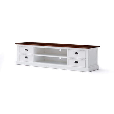Halifax Accent Tv-meubel 180cm met 4 lades | Wit/Bruin - afbeelding 2