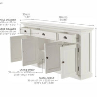 NovaSolo Halifax Buffet Consoletafel 165 cm | Wit - Mooier Thuis