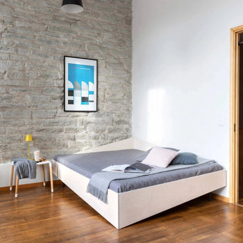 Eckbett, Kingsize, weiß, 184 x 204 cm