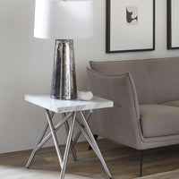 Coral Bijzettafel Carrara Marmer Wit 56x46 cm