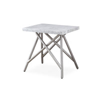 Coral Bijzettafel Carrara Marmer Wit 56x46 cm