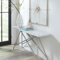 Coral Consoletafel Carrara Marmer Wit 152x38 cm