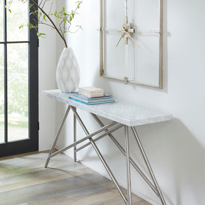 Coral Consoletafel Carrara Marmer Wit 152x38 cm