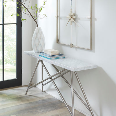 Coral Consoletafel Carrara Marmer Wit 152x38 cm