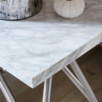 Coral Consoletafel Carrara Marmer Wit 152x38 cm