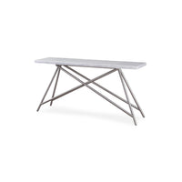 Coral Consoletafel Carrara Marmer Wit 152x38 cm