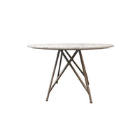 Coral Ronde Eettafel Carrara Marmer Wit Ø120 cm
