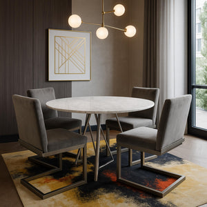 Coral Ronde Eettafel Carrara Marmer Wit Ø120 cm