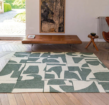 Craft 9361 vloerkleed - groen en crémewit - Mooier Thuis
