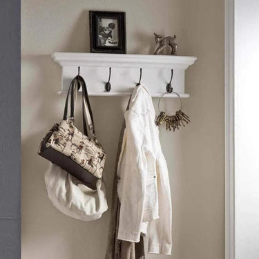 Halifax Wandgarderobe mit 4 Haken – weiß