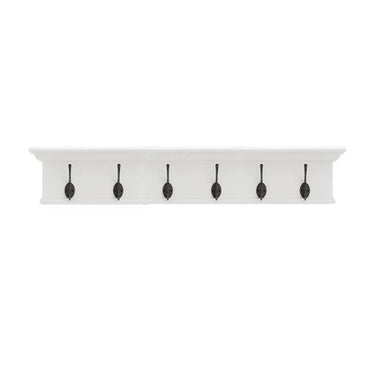 Halifax wandkapstok met 6 haken - wit