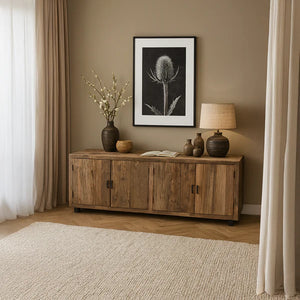 Dressoir Roots gerecycled hout 6 deuren 240 cm