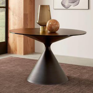 Winston Ronde Eettafel Gesinterd Steen Zwart Ø119 cm