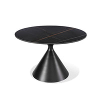 Winston Ronde Eettafel Gesinterd Steen Zwart Ø119 cm