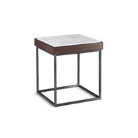 Ennis Bijzettafel Jazz Marmer & Walnoot 56x56 cm