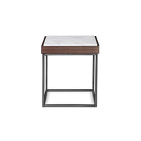 Ennis Bijzettafel Jazz Marmer & Walnoot 56x56 cm