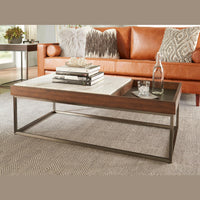 Ennis Salontafel Jazz Marmer & Walnoot 122x61 cm