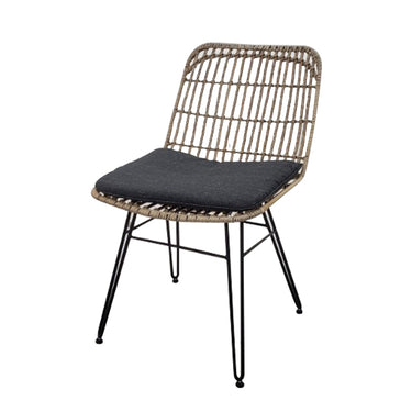 Tuinstoel rattan bamboe-look | set van 2 stuks incl. kussen