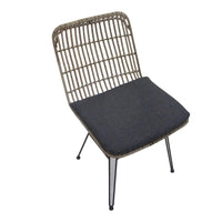 Eurofar Tuinstoel rattan bamboe-look | set van 2 stuks incl. kussen