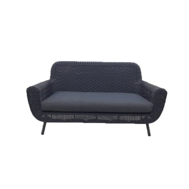 Tuinbank 2-zits wicker antraciet | incl. kussens