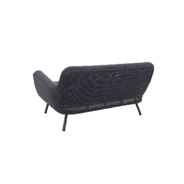 Tuinbank 2-zits wicker antraciet | incl. kussens