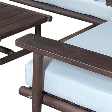 Loungeset tuin 4-delig acaciahout donker teak | incl. kussens