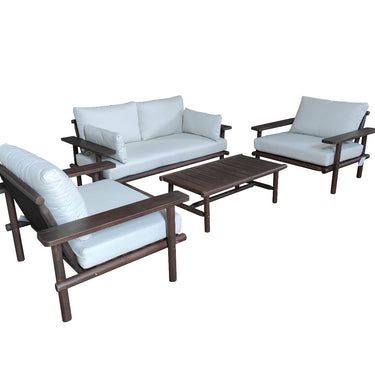 Loungeset tuin 4-delig acaciahout donker teak | incl. kussens